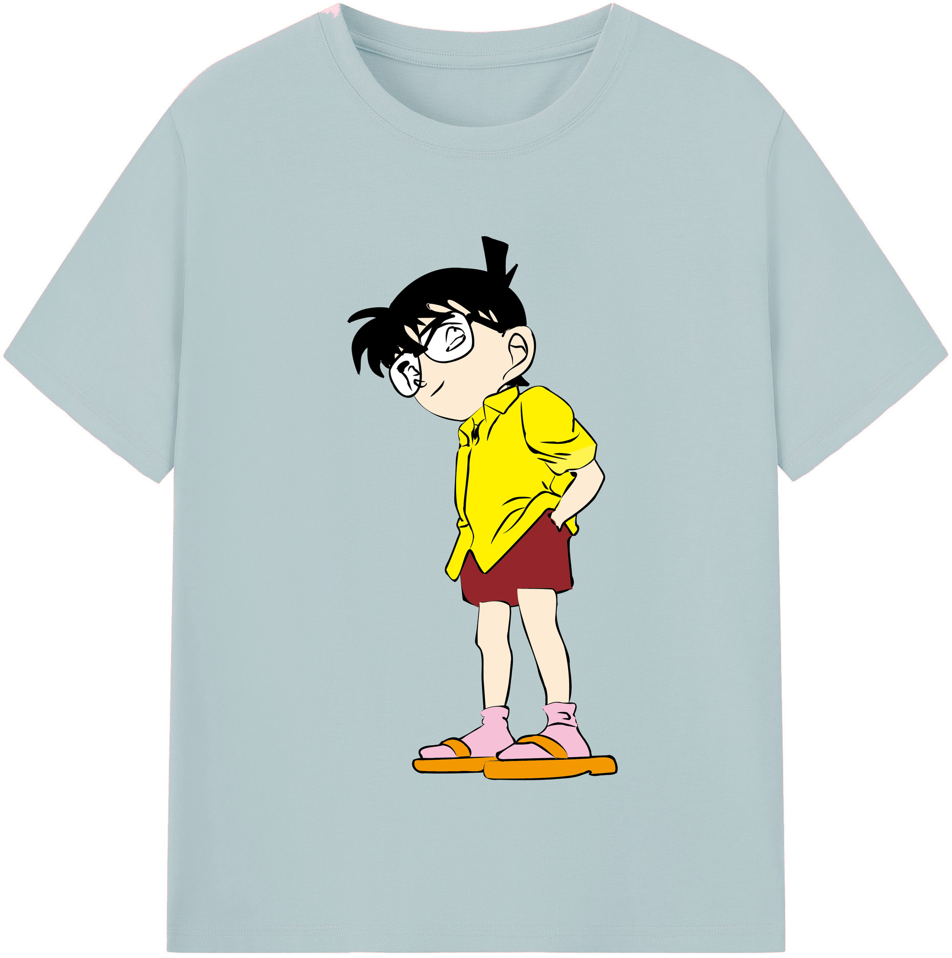 （画像用） 名探偵コナン 江戸川 コナン Detective Conan Conan Edogawa 綿100％半袖Tシャツ（フロントプリント）